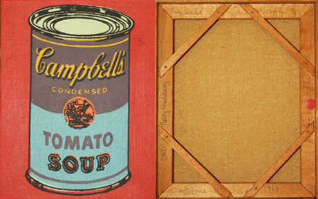 RICHARD PETTIBONE "SOUP CAN" ACRYLIC ON CANVAS 4"X 5"