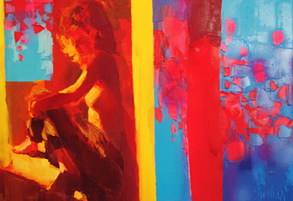 NICOLA SIMBARI "WETTE "    OIL ON CANVAS  42x31"