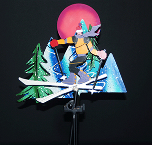 FREDERICK PRESCOTT KINETIC STEEL SCULPTURE SKIER