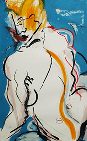 AMANDA WATT "LA BANDOUCHE" ORIGINAL ACRYLIC/PAPER