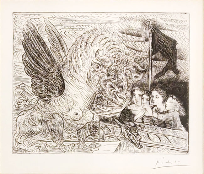  Pablo Picasso - Taureau Aile Contemple Par Quatre Enfants