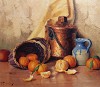  ROBERT CHAILLOUX - STILL LIFE WITH ORANGES AND APPLES