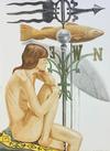  PHILIP PEARLSTEIN - NUDE MODEL WITH BANNER AND FISH WEATHERVANE
