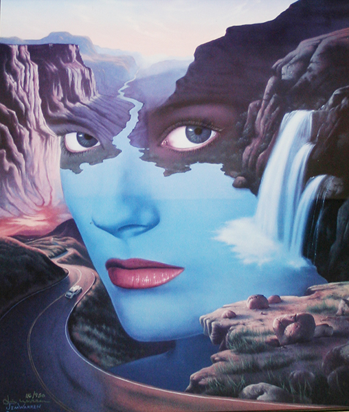 JIM WARREN MOTHER NATURE SURREALISM LITHO  