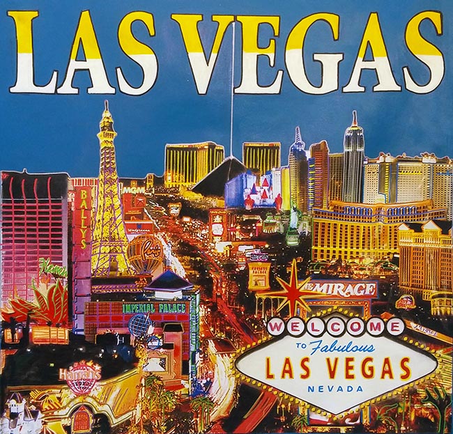 Steve Kaufman Las Vegas City Unique Make OFFER See Live Sale Limited